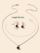 Royal Blue Oval Sapphire Necklace and Earrings – Silver Jewelry