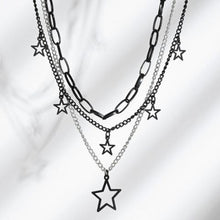 Multi-layer Silver Stars Pendant Necklace