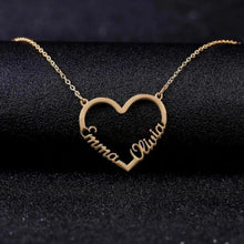 Custom Double Name Heart Necklace – Personalized Jewelry for Couples