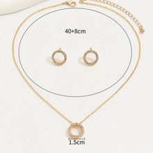 Elegant Pendant Necklace with Matching Round Earrings – Jewelry Set