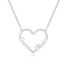 Custom Double Name Heart Necklace – Personalized Jewelry for Couples