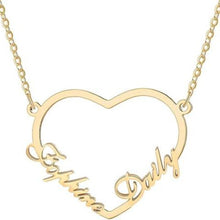 Personalized Engraved Name Heart Shaped Pendant Necklace