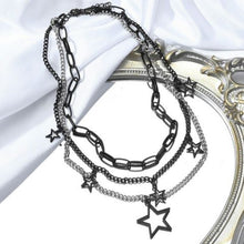 Multi-layer Silver Stars Pendant Necklace