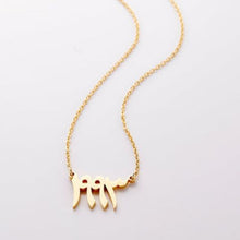 Arabic Birth Year Necklace in Silver featuring Arabic numeral design, worn at 18 inches.

