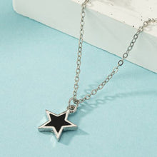 Silver Star Pendant Necklace – Black Star Design