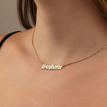 Minimalist Gothic Custom Name Necklace with Curb Chain – Personalized, Stylish Pendant