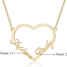 Personalized Engraved Name Heart Shaped Pendant Necklace