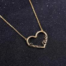 Custom Double Name Heart Necklace – Personalized Jewelry for Couples