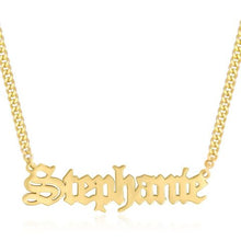 Minimalist Gothic Custom Name Necklace with Curb Chain – Personalized, Stylish Pendant