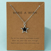 Silver Star Pendant Necklace – Black Star Design