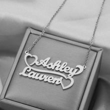 Custom Name Double Heart Necklace – Personalized Jewelry