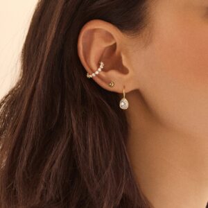 Jovie Bezel Pearl Earrings - Sterling Silver Minimalist Stud Earrings | Jewel Flairs