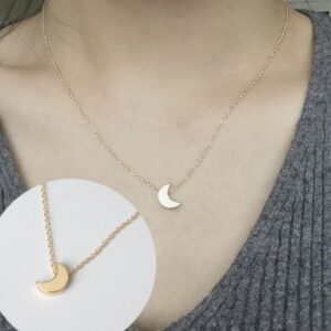 Crescent Moon Pendant Necklace - Sterling Silver Celestial Necklace | Jewel Flairs
