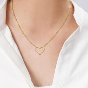 18K Gold Plated Double Name Heart Necklace - Personalized Couple's Gift | Jewel Flairs