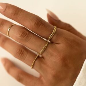 Beaded Chain Ring - Sterling Silver Ball Chain Ring - Minimalist Ring | Jewel Flairs