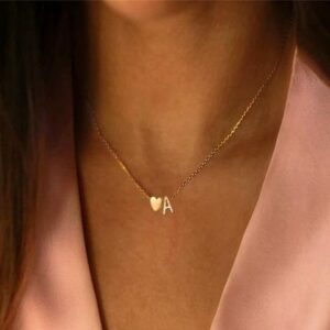 Alphabet Heart Pendant Necklace - Sterling Silver Initial Heart Necklace | Jewel Flairs