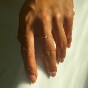 Solitaire Ring - Sterling Silver Chain Ring - Minimalist Ring | Jewel Flairs