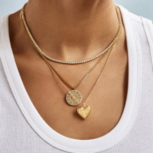 18k Gold Custom Puffy Heart Necklace - Personalized Heirloom Necklace | Jewel Flairs