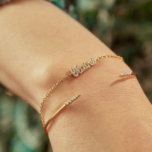 Custom Pave Script Bracelet - Personalized Delicate Bracelet | Jewel Flairs