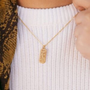 With Hardship Comes Ease Tag Necklace - Sterling Silver Islamic Reminder | Jewel Flairs