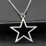 Celestial Hollow Star Necklace in antiqued sterling silver, showing the large, open-star pendant with its vintage-style oxidized finish.