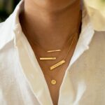 Dainty initial 'A' disc necklace with a satellite bead chain in 18k gold-plated sterling silver, shown against a neutral background.