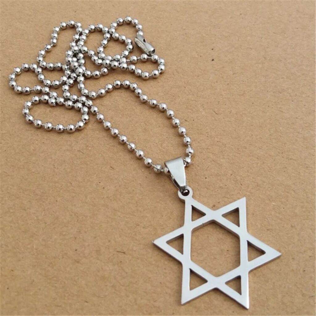 Celestial Hollow Star Necklace in Antiqued Sterling Silver