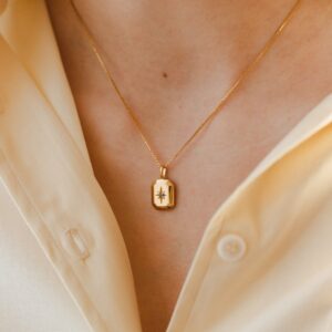 Solid Gold Starlight Birthstone Necklace - 14K Gold Personalized Necklace | Jewel Flairs