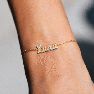 Dainty Iced Out Name Bracelet - Sterling Silver Personalized Crystal Bracelet | Jewel Flairs