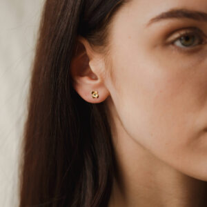Midnight Blossom Stud Earrings - Sterling Silver Flower Studs | Jewel Flairs