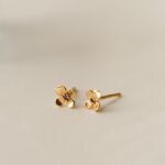 Midnight Blossom Stud Earrings - Sterling Silver Flower Studs | Jewel Flairs - Image 2